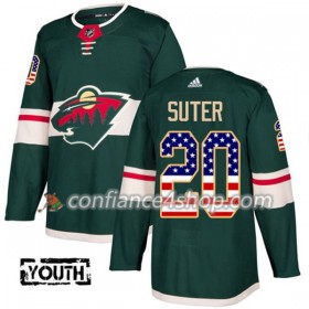 Adidas Maillot de Hockey Minnesota Wild Ryan Suter 20 2017-2018 Vert USA Flag Fashion Authentic - Enfant